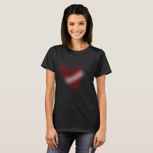 Camiseta Feminina Coração Vermelho Dinâmico Amor R