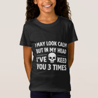 Camiseta Feminina Crânio Sarcástico 'Posso Parecer