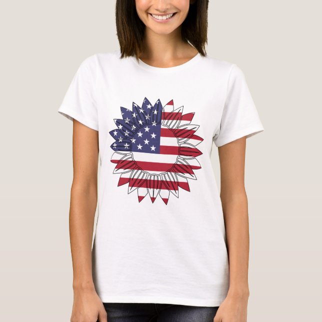 Camiseta feminina de 4 de julho feliz (Frente)