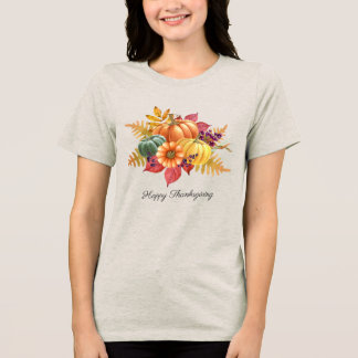 Camiseta Feminina de Ação de Graças Abóbora
