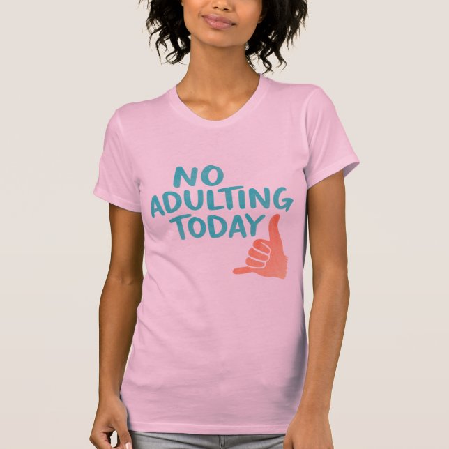Camiseta feminina de ajuste slim engraçada sem adu (Frente)