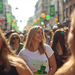 Camiseta feminina de ajuste slim para o Dia de São