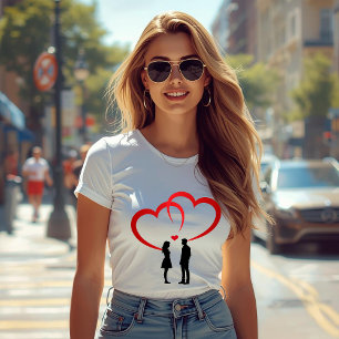 Camiseta feminina de ajuste slim Two In Love