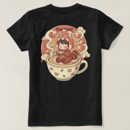Camiseta Feminina de Algodão Kawaii Red Panda Brew