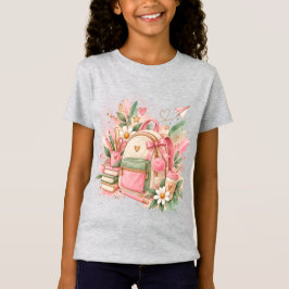 Camiseta Feminina de Aquarela para Volta às Aulas 