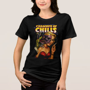Camiseta Feminina de Arte de Quadrinhos de Terror