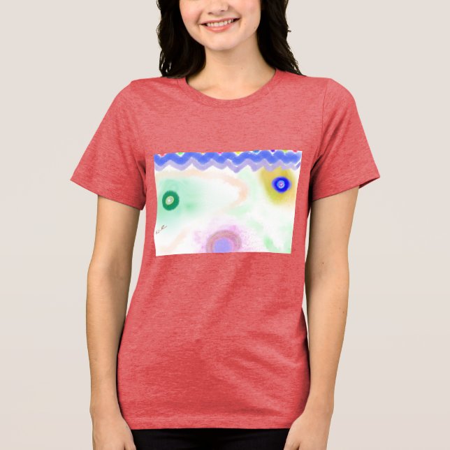Camiseta Feminina de Arte Impressionista de Galáxi (Frente)