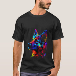 Camiseta Feminina de Arte Pop Arco-íris Pastor Ale