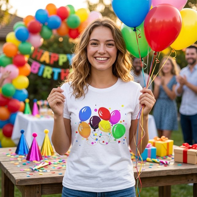 Camiseta Feminina de Balões de Festa (Criador carregado)