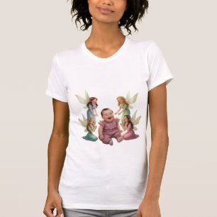 Camiseta Feminina de Bebê Anjo Fofo com Arte de Fa