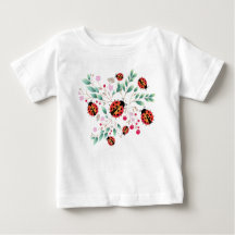 Camiseta feminina de bebê com bagas