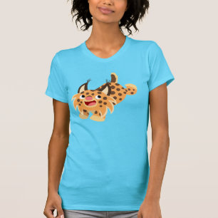 Camiseta Feminina de Bobcat de Desenho Animado Fof