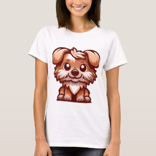Camiseta Feminina de Cachorrinho Fofo Desenho Anim