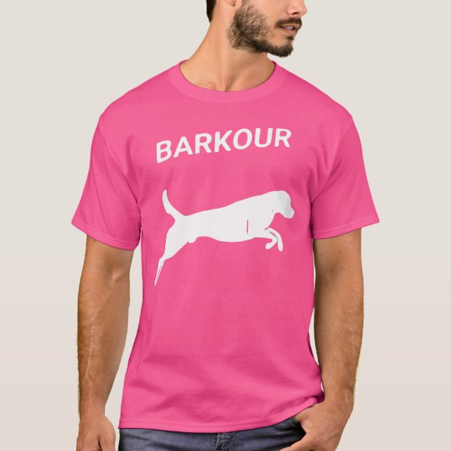 Camiseta Feminina de Cachorro Barkour - Pun Funny  (Frente)