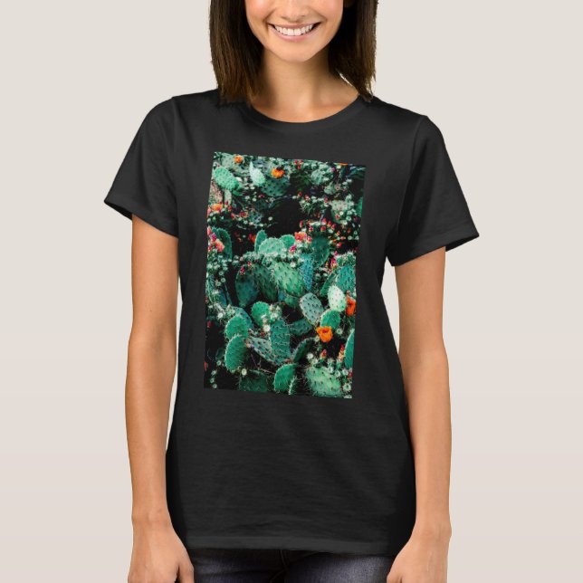 Camiseta feminina de Cactus (Frente)