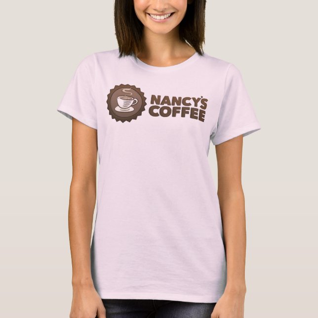 Camiseta feminina de café da Nancy (Frente)