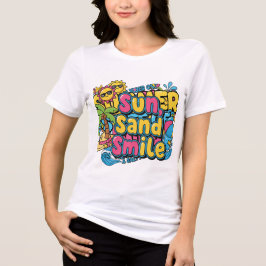 Camiseta Feminina de Cartoon – Humor de Férias