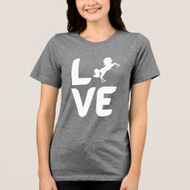 Camiseta Feminina de Cavalo em Pé com ‘LOVE’ – Equ