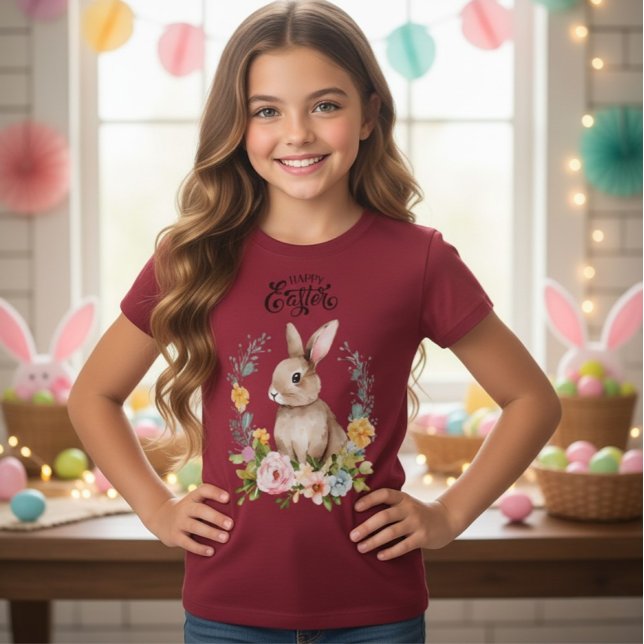 Camiseta Feminina de Coelho da Páscoa com Coroa de (Criador carregado)