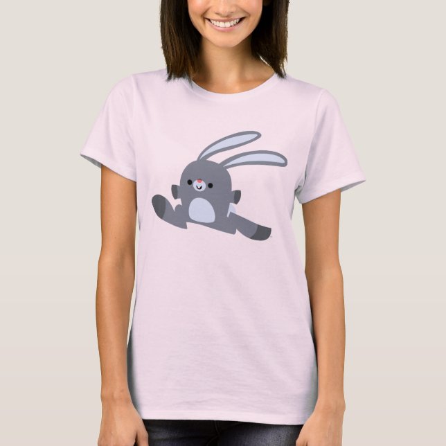 Camiseta Feminina de Coelho de Desenho Animado Fof (Frente)