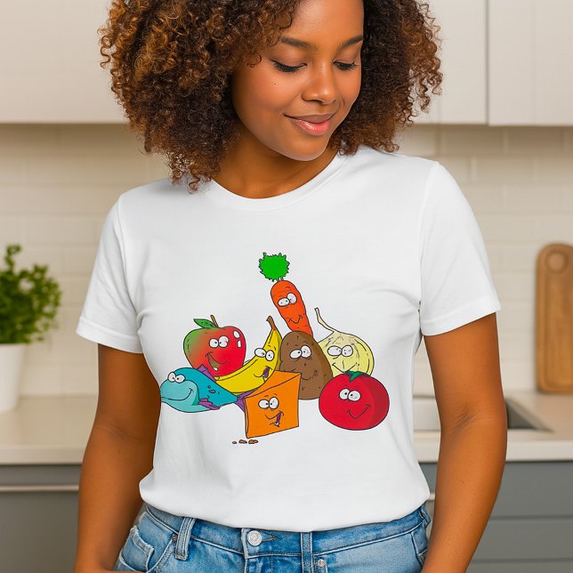 Camiseta Feminina de Comida de Desenho Animado com (Criador carregado)