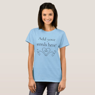 Camiseta Feminina de Coração Girado Personalizada