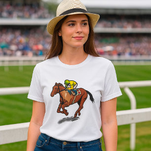 Camiseta Feminina de Corrida de Cavalos