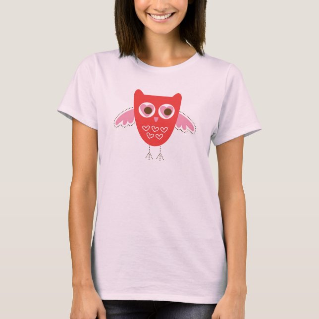 camiseta feminina de coruja-amada (Frente)