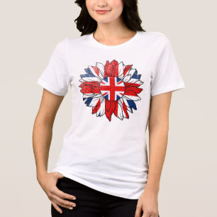 Camiseta Feminina de Design Britânico de Girassol