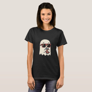 Camiseta Feminina de Fantasma Fofo com Óculos de S