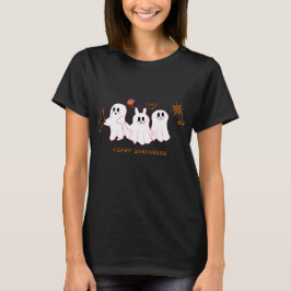 Camiseta Feminina de Fantasmas Engraçados Posando