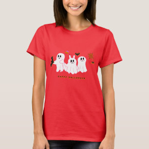 Camiseta Feminina de Fantasmas Engraçados Posando