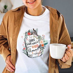 Camiseta feminina de flor selvagem