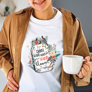 Camiseta feminina de flor selvagem