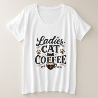 Camiseta Feminina de Gato e Café – Presente Fofo p