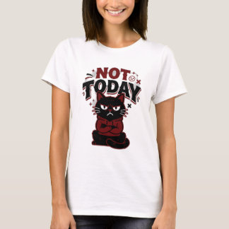 Camiseta Feminina de Gato Preto Mal-Humorado Engra