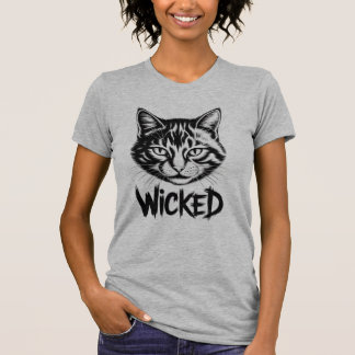 Camiseta Feminina de Gato “Wicked” – Gráfica Fofa