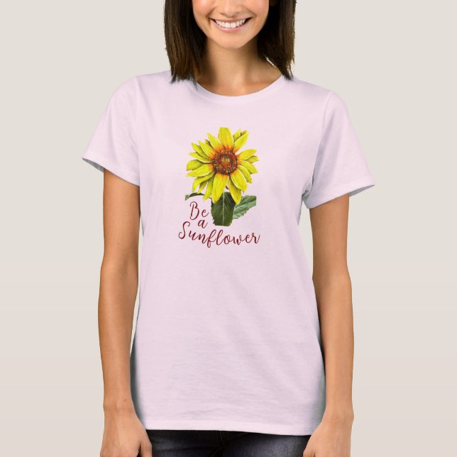 Camiseta Feminina de Girassol (Frente)