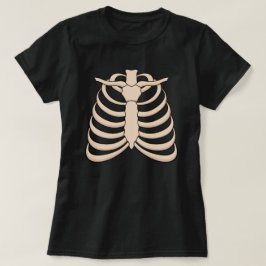Camiseta Feminina de Halloween com Caixa Torácica