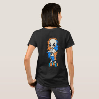 Camiseta Feminina de Halloween de Esqueleto Fofo e