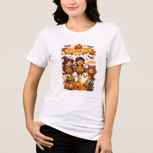 Camiseta Feminina de Halloween Divertida e Fofa pa