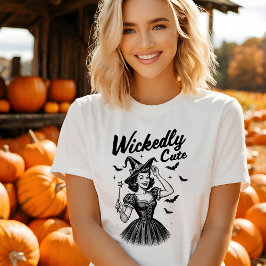 Camiseta Feminina de Halloween Lindamente Malvada