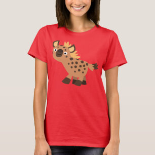 Camiseta Feminina de Hiena de Desenho Animado Fofa