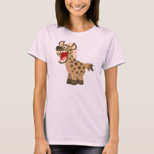 Camiseta Feminina de Hiena de Desenho Animado Fofo