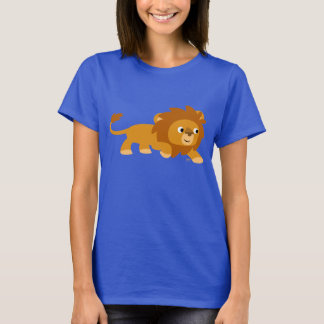 Camiseta Feminina de Leão de Desenho Animado Intel