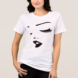 Camiseta Feminina de Linha Artística de Rosto Mini