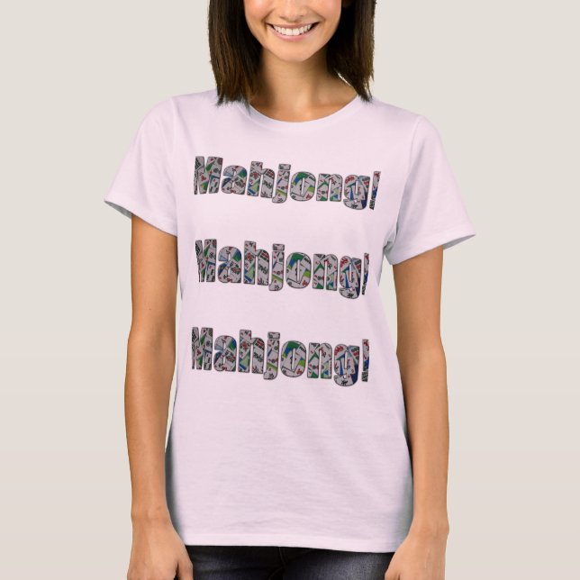 Camiseta Feminina de Mahjong (Frente)