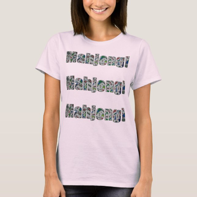 Camiseta Feminina de Mahjong (Frente)