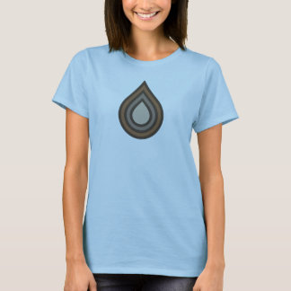 Camiseta Feminina de Manga Curta com Arte em Camad