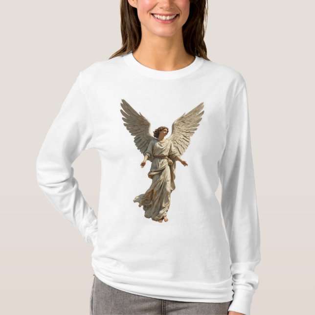 Camiseta feminina de manga longa Angel (Frente)